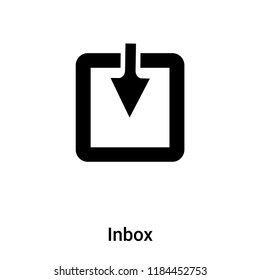Inbox icon vector isolated on white background, logo concept of Inbox sign on transparent background, filled black symbol