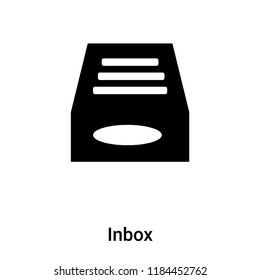 Inbox icon vector isolated on white background, logo concept of Inbox sign on transparent background, filled black symbol