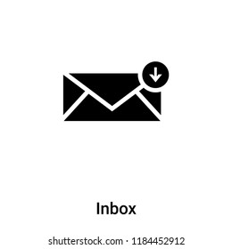 Inbox icon vector isolated on white background, logo concept of Inbox sign on transparent background, filled black symbol
