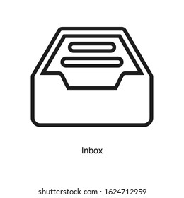 Inbox icon vector on white background. Black icon illustration