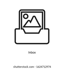 Inbox icon vector on white background. Black icon illustration