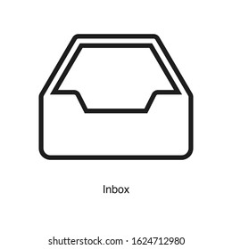 Inbox icon vector on white background. Black icon illustration