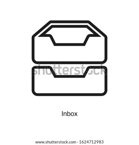 Inbox icon vector on white background. Black icon illustration