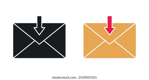 Inbox icons in black and colored version