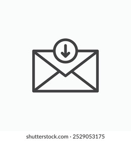 Inbox icons set. filled and line illustration