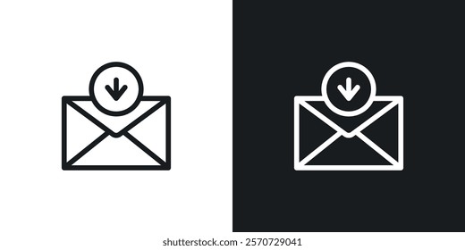 Inbox icons set vectors on white background.
