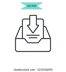 Inbox icons  symbol vector elements for infographic web