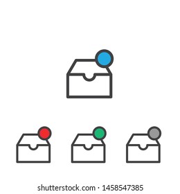 Inbox icon,vector illustration. Flat design style. vector inbox icon illustration isolated on White background, inbox icon Eps10. inbox icons graphic design vector symbols.
