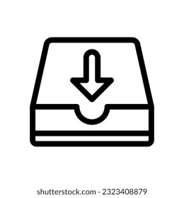 Inbox isolated sign symbol icon suitable for display, website, logo and designer. High quality black style vector icon
