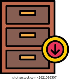 Inbox Line Filled Vector Icon Design