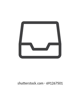 Inbox line simple icon, outline vector sign, linear style pictogram isolated on white. Symbol, logo illustration. Editable stroke. Pixel perfect vector graphics