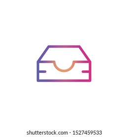 Inbox  - Line Vector Icon