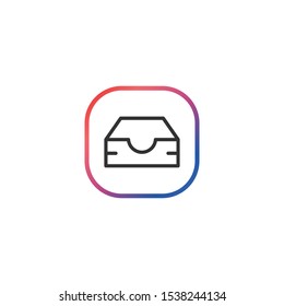 Inbox  - Line Vector Icon