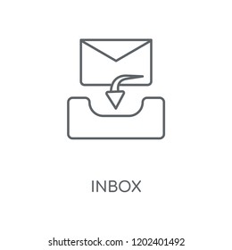 Inbox linear icon. Inbox concept stroke symbol design. Thin graphic elements vector illustration, outline pattern on a white background, eps 10.