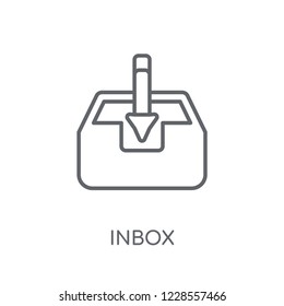 Inbox linear icon. Modern outline Inbox logo concept on white background from User Interface and Web Navigation collection. Suitable for use on web apps, mobile apps and print media.