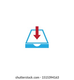 Inbox logo template vector icon design