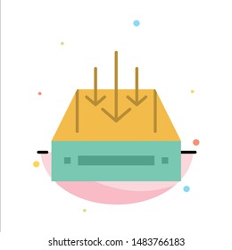 Inbox, Mail, Box, Container, Delivery, Parcel Abstract Flat Color Icon Template