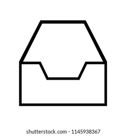 Inbox mail empty tray icon vector icon. Simple element illustration. Inbox mail empty tray symbol design. Can be used for web and mobile.