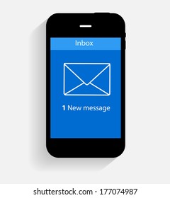 Inbox Mail Flat Concept Vector Illustration 