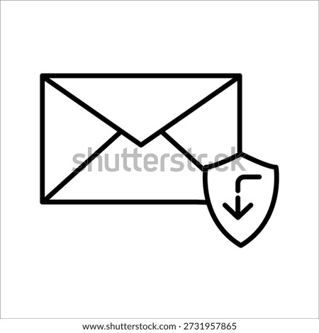 Inbox mail outline icon. linear style sign for mobile concept and web design. Envelope with download arrow simple line vector icon. Symbol, logo illustration. Pixel perfect vector graphics