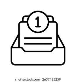 Inbox Mail Vector for Remote Business Communication. Email notification icon, modern work communication concept, mail app design.