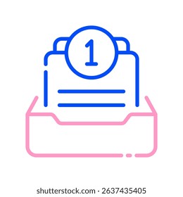 Inbox Mail Vector for Remote Business Communication. Email notification icon, modern work communication concept, mail app design.