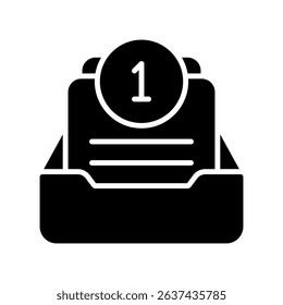 Inbox Mail Vector for Remote Business Communication. Email notification icon, modern work communication concept, mail app design.