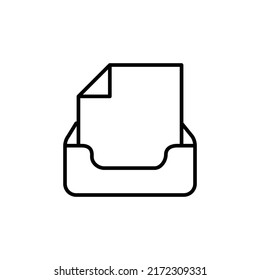 icono de trazo medible de bandeja de entrada, icono de trazo inteligente
