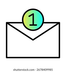 Caixa de entrada Mensagem E-mail Notificação Letra Vetor Ícone com traço editável