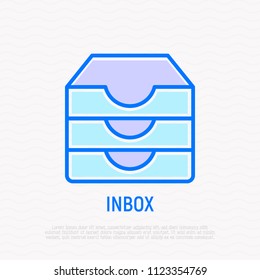 Inbox message thin line icon. Modern vector illustration of web communication.