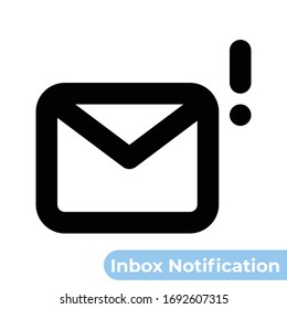 Inbox Notification Icon. Designed in 24x24px artboard with 2px stroke thickness. Pixel perfect and scalable icon.