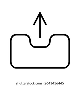 inbox out icon on white background