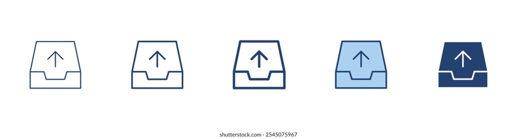 Inbox out icon Symbol set collection