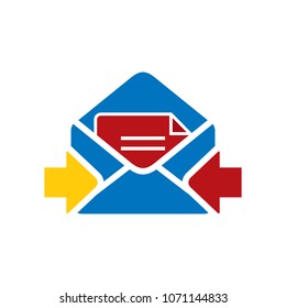 Inbox Outbox Email Icon Design Stock Vector (Royalty Free) 1071144833 ...