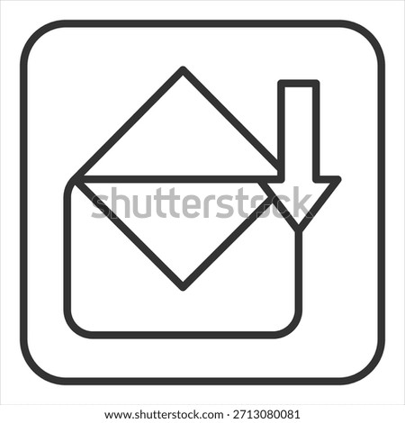 Inbox Outline Icon Vector Illustration