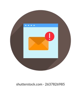 Inbox rounded flat color, mini illustration icon. use for modern concept, print, UI, UX kit, web and app development. Vector related to account management, ecommerce, banking and finance.