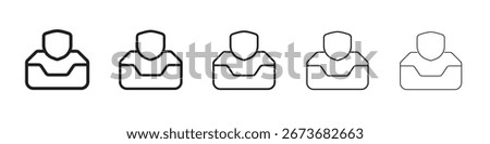Inbox secured icon vector illustration isolated