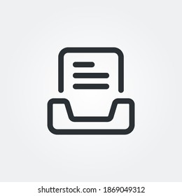 Inbox Text Icon Vector Isolated Line Stock Vector (Royalty Free ...