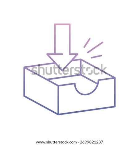 Inbox Tray icon clean and modern vector illustration