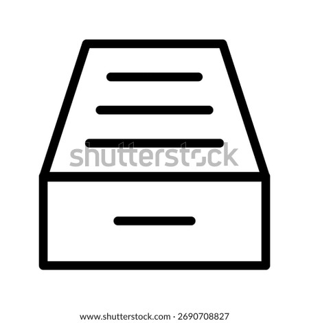  Inbox tray icon, document archive drawer outline