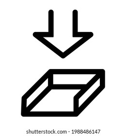 Inbox tray icon isolated vector illustration. High quality black style vector icon
