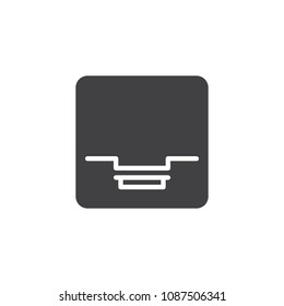 Inbox tray vector icon. filled flat sign for mobile concept and web design. Mail simple solid icon. Symbol, logo illustration. Pixel perfect vector graphics