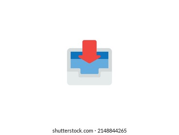 Inbox Tray Vector isoliert Emoticon. Inbox-Tray-Symbol