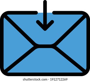 inbox vector color line icon