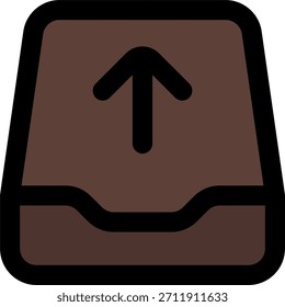 Diseño de Vector de bandeja de entrada en estilo moderno, mensajes salientes y concepto de correo enviado, ilustración de comunicación digital. Icono de línea llena