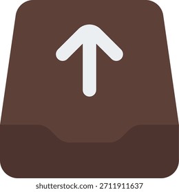 Diseño de Vector de bandeja de entrada en estilo moderno, mensajes salientes y concepto de correo enviado, ilustración de comunicación digital. Icono plano