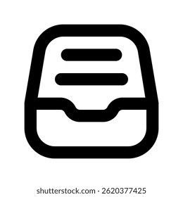 Inbox Vector for Email and Message Management. Office correspondence design for communication and alerts. Line Icon