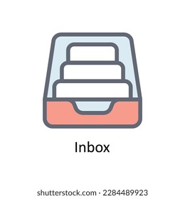 Iconos de contorno de relleno de vectores de la Bandeja de entrada. Material gráfico simple