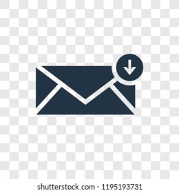 Inbox vector icon isolated on transparent background, Inbox transparency logo concept