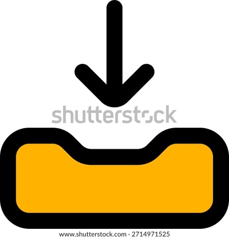 Inbox vector icon in modern style, email management and message storage illustration. Filled Line Icon